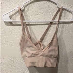 Light pink sports bra